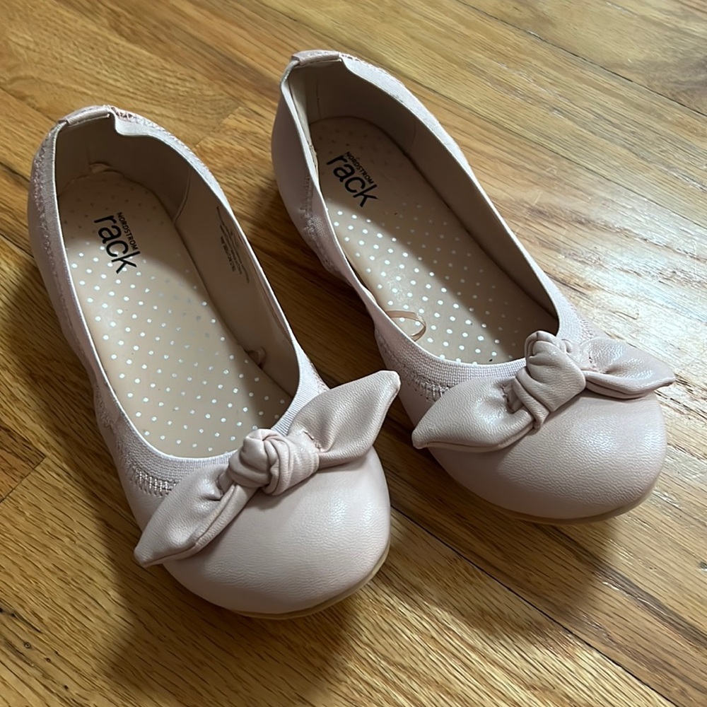 Girls Light Pink Ballet Slippers, size 2